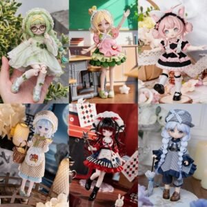 Kawaii 1/8 Scale BJD Doll Outfit, Cute Lolita Dress Set for 15~17cm Ball Jointed Doll