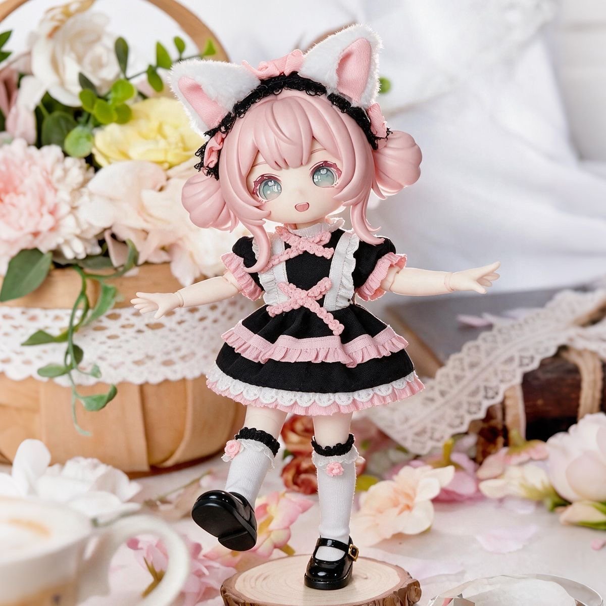 Kawaii 1/8 Scale BJD Doll Outfit, Cute Lolita Dress Set for 15~17cm Ball Jointed Doll - Image 4